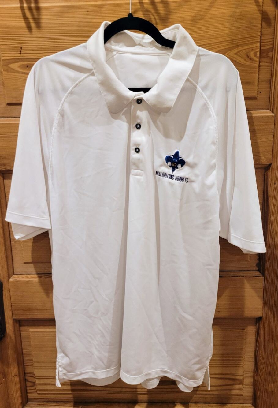 Vintage Y2K Rare NBA New Orleans Hornets White Polo, Men's XXL
